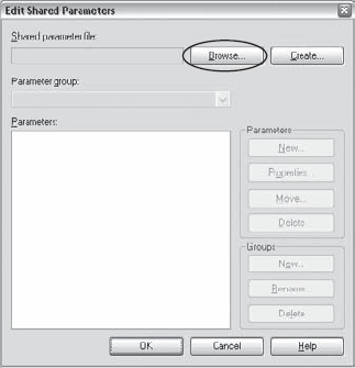 The Edit Shared Parameters dialog box.