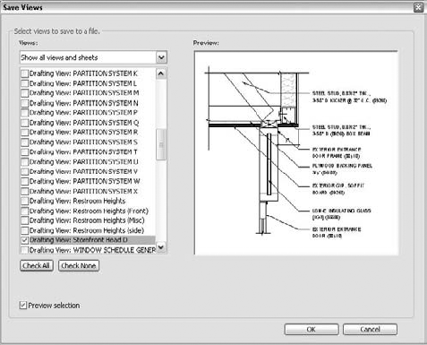 Multiple views can be saved as separate Revit files.