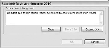 Use this dialog box to choose the design options into which you want to add elements.