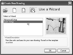 The Create New Drawing dialog box