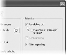 The Block Definition dialog box with the Annotative option turned on