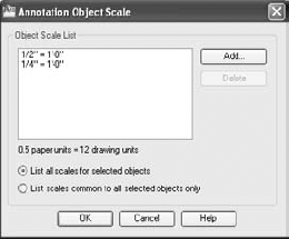 The Annotation Object Scale dialog