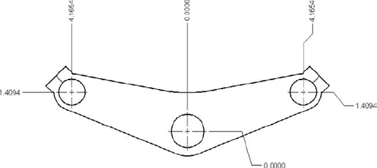 A drawing using ordinate dimensions