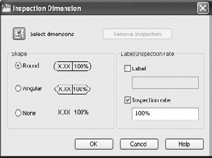 The Inspection Dimension dialog box