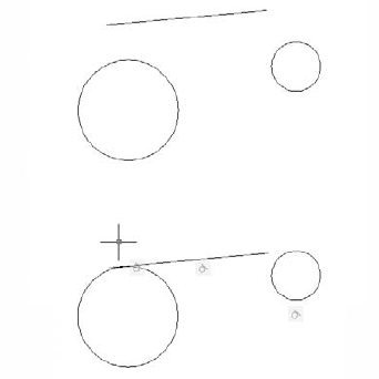 You can connect two circles so that they are tangent to a line using the tangent constraint.