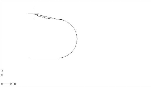 A polyline line and arc