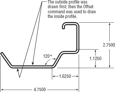 Sample complex curves drawn by using offset polylines