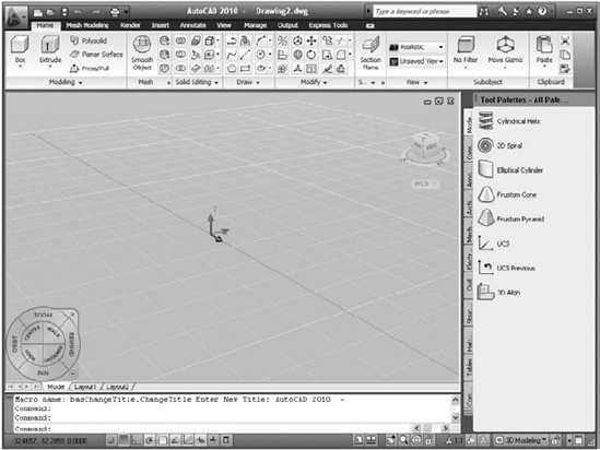 The AutoCAD 3D Modeling workspace