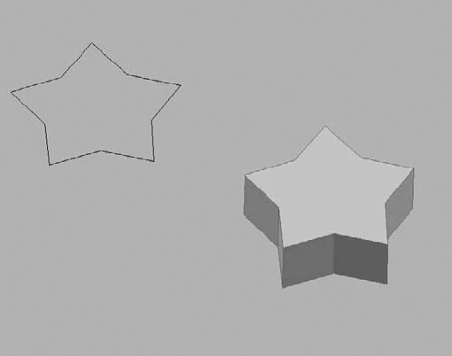 The closed polyline on the left can be used to construct the 3D shape on the right.