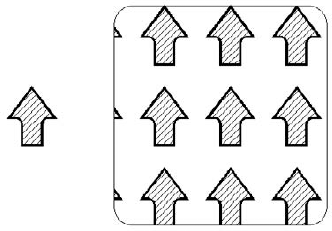 The custom hatch pattern after the arrow block has been modified to include the diagonal hatch pattern