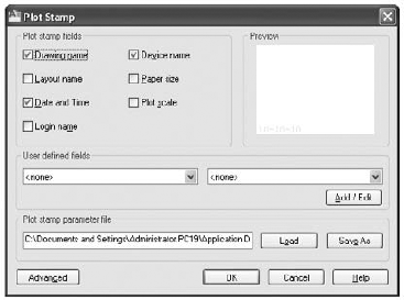 The Plot Stamp dialog box