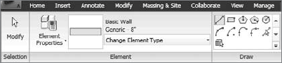 The Element Properties button and the Type Selector are crucial to the creation or modification of any element