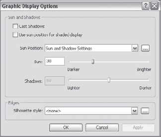 Graphics Display Options dialog box