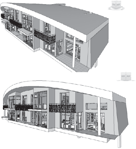 The ViewCube in perspective view—dragging the corners of the ViewCube, you can easily orient the view in a direction of your choice