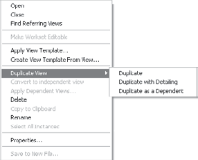 Duplicate View submenu