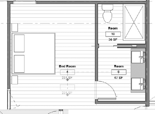 Alignment of a room tag during editing