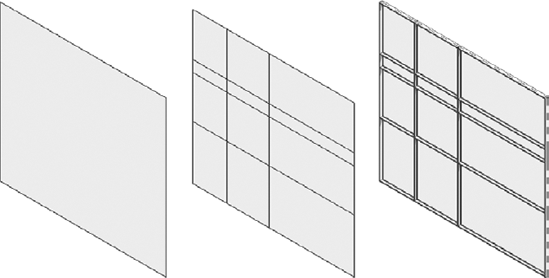 Making the curtain wall and adding mullions