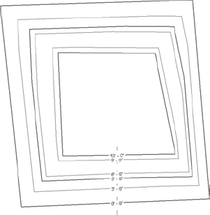 Toposurface with contour labels