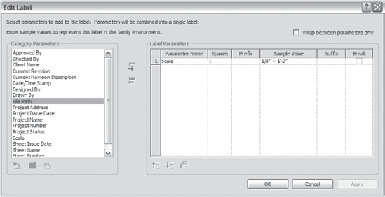 The Edit Label dialog box and resulting label