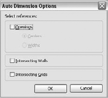 Auto Dimension options available when using the Pick Wall method