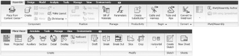 Top: the Assemble tab; bottom: the Drawing Views tab