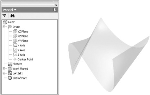 Representation of a surface type model