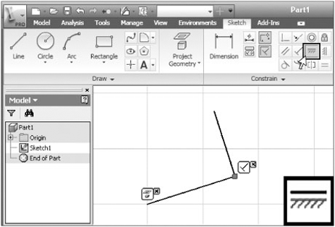 Placing a horizontal constraint manually