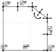 Showing the degrees of freedom in a sketch