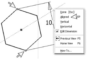 Creating a point to point aligned dimension