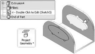 Use the Project Geometry tool to project the profile into the active sketch