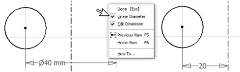 Dimensioning to a centerline