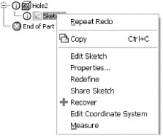 Selecting Recover to examine sketches with errors in them