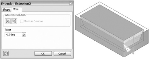 A tapered cut extrusion