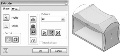 An intersect extrusion