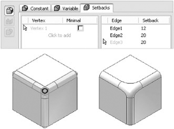 A setback fillet