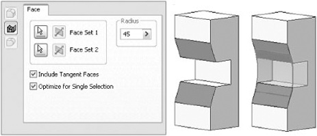 Creating a face fillet