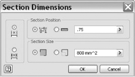 Section Dimensions dialog box