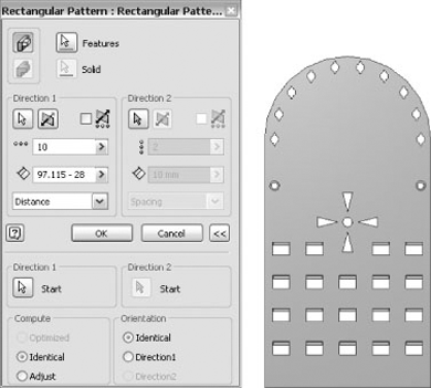 A pattern along a curve