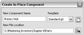 Creating Rotary Hub.ipt in the Parts subdirectory