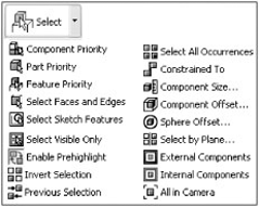 Available selection tools