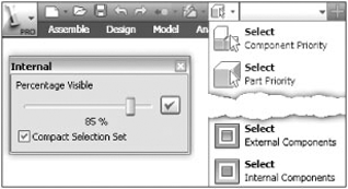 Selecting internal components