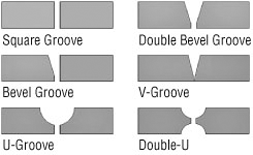 Types of weld preparations