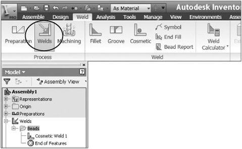 Weld Features panel