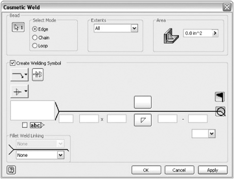 Cosmetic Weld dialog box