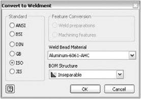 Convert To Weldment dialog box