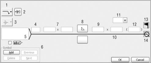 Welding Symbol dialog box in an ISO drawing; see the definitions of the controls in Table 10.1