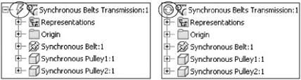 Synchronous belt in Manual Solve mode