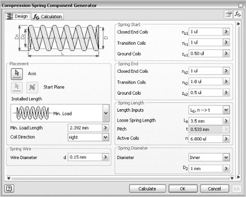 Working load state of the compression string