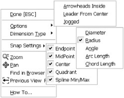 Arc dimension options