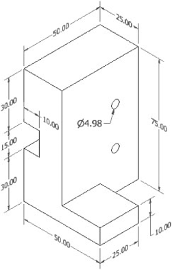 Isometric view dimensions